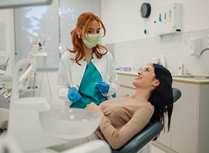 Patient and dentist engaged in conversation