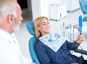 Patient receiving dental treatment