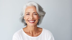 Portrait of mature woman with bright, beautiful teeth